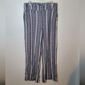 Sound Style Linen Blend Vertical Striped  Pants Size Large